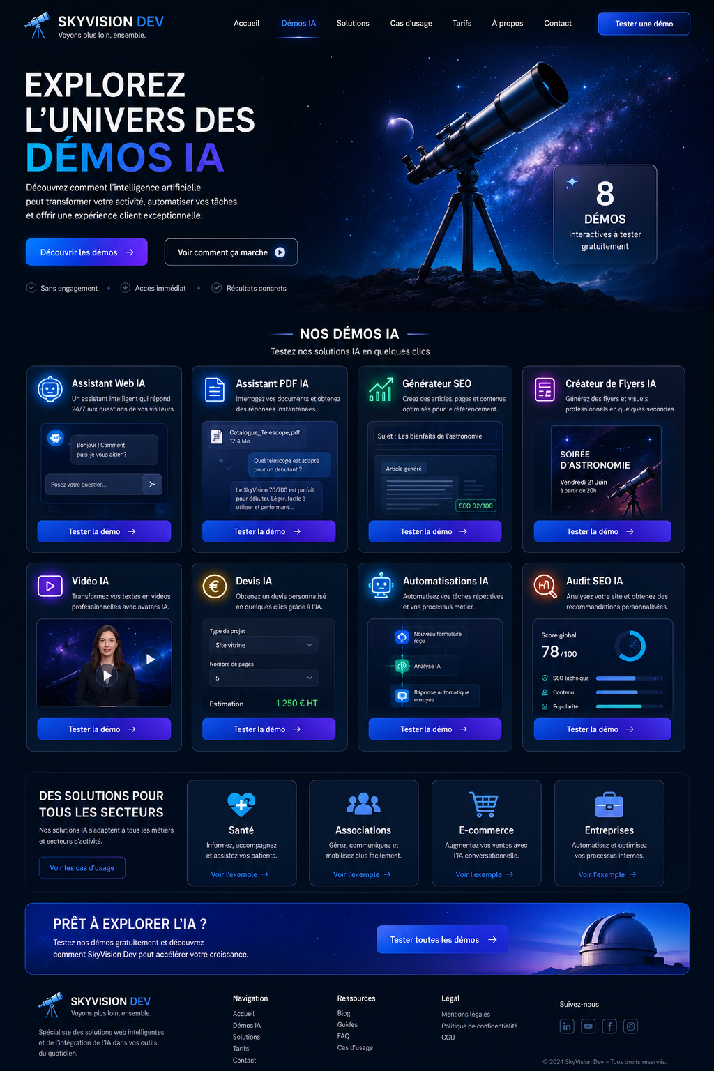 Présentation de l’offre de création Skyvision Dev